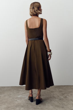 MIDI DRESS WITH BELT - Zara фото 5