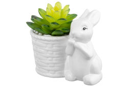 Кашпо Elan Gallery Зайчонок с цветком керамика 11×7,5×10 см  фото 2