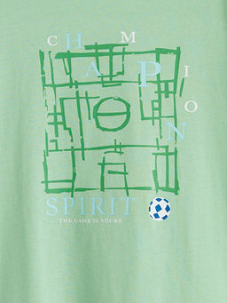 Bisiklet Yaka Bask?l? Erkek ?ocuk Ti??rt