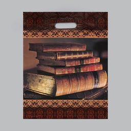 Цена за 50 шт. Пакет "Книги", полиэтиленовый с вырубной ручкой, 60 мкм 31 х 40 см