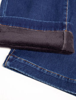 Джинсы-трубы из эластичного денима на флисе - Vilatte фото 4