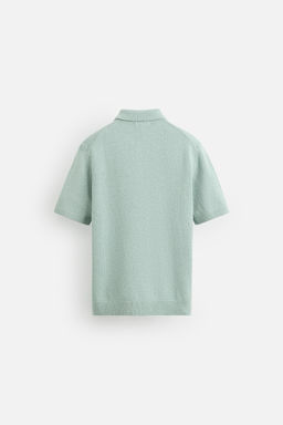 TEXTURED KNIT POLO SHIRT - Zara фото 8