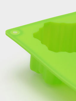 Форма для выпечки новогодняя Доляна Снежинка, силикон, 30?17.5 см, 11 ячеек, салатовая