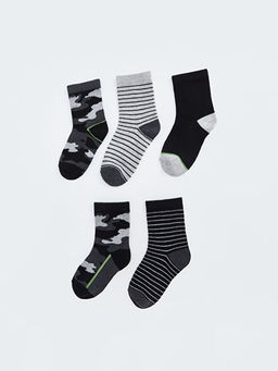 ?izgili Erkek ?ocuk Soket ?orap 5li