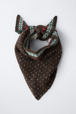 TRIANGULAR FLORAL AND BEAD SCARF - Zara фото 4