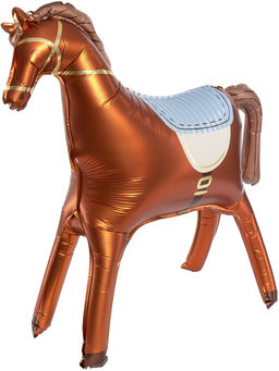 Воздушный шар фольгированный 3D 35" «Лошадка», коричневый, сатин