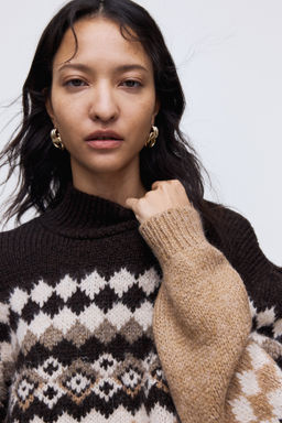 Jersey en punto jacquard con cuello perkins - H&m фото 2