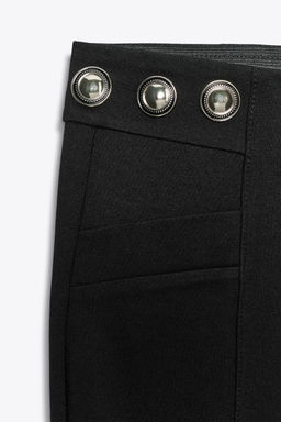 LEGGINGS WITH GOLD BUTTON DETAIL - Zara фото 3