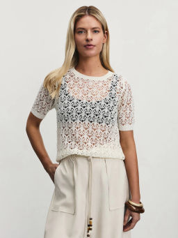 Джемпер ажурной вязки из вискозы / Zarina  фото 3