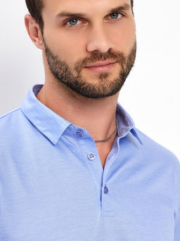 Джемпер мужской с воротником поло GREG G155-PM4-LT1629 (голубой)  фото 8