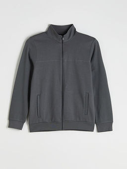 Dik Yaka Uzun Kollu Erkek Fermuarl? Sweatshirt