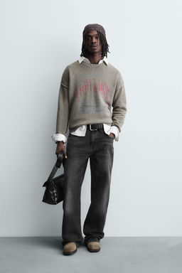 WASHED PRINT SWEATER