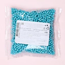 Посыпка кондитерская Жемчуг, взорванные зерна риса, бирюза, 2-5 мм, 50 г - Simaland фото 4