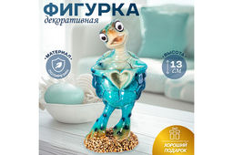 Фигурка декоративная 7*6*13,5 см "Голубая черепашка с сердечком"