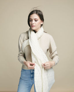 Палантин из кашемира 15007b кремовый