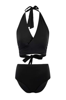 Siyah Bralette Kapl? Yuksek Bel Regular Bikini Tak?m? TBESS26BT00043