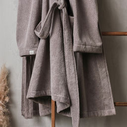 Халат махровый женский SL HOME: Basic «Софт Мист», размер M, хлопок 100%, серый