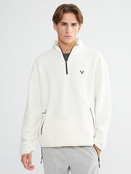 Fermuarl? Dik Yaka Uzun Kollu Erkek Sweatshirt