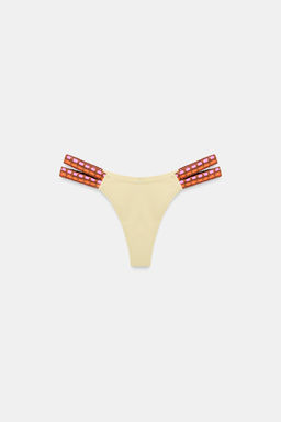 BRAGUITA BIKINI CINTAS CROCHET / Amarillo - Zara фото 3