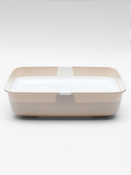 Лоток для кошек ALTA, 50×38×13.5 см, с сеткой, плвстик, белый, бежевый