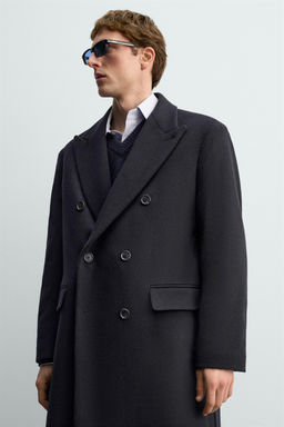 DOUBLE-BREASTED WOOL BLEND COAT AARON LEVINE X ZARA фото 7
