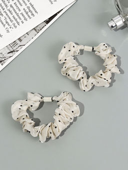 Цена за 6 шт. Резинка для волос "Летиция" (набор 2 шт) 7 см, молочный