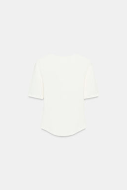 CAMISETA MANGA CORTA ETIQUETA / Blanco - Zara фото 4