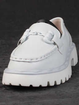 03-HY6-2D WHITE Лоферы женские (натуральная кожа) - Фабричный китай фото 8