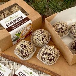 "Шоколадные с кедровым орехом", конфеты ручной работы сладкий подарок