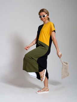 969 Платье "Черный/горчица"