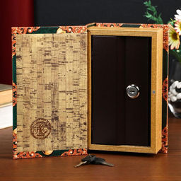 Шкатулка книга-сейф «Секрет богатства», дерево, искусственная кожа, 21×13×5 см