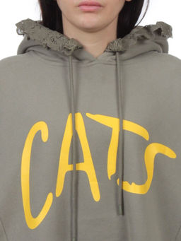 2247 GRAY GREEN Толстовка-платье женская (85% хлопок, 10% полиэстер, 5% спандекс) - Fashion фото 4