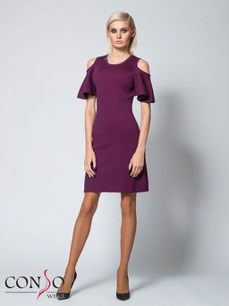 Conso/KWDM180707 - burgundy Платье женское