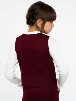 Синий школьный жилет для девочки Mooriposh, модель 1115 фото 20