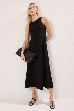 TRENDYOLMILLA Siyah Halter Yaka A Line/Can Kesim Maxi Orme Elbise TWOSS25EL00226 фото 7