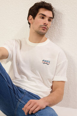 TRENDYOL MAN Mint Oversize/Genis Kesim Palmiye Nak?sl? %100 Pamuk T-Shirt TMNSS25TS00055 - Trendyolmilla фото 7