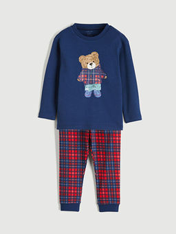 Ay? Teddy Bask?l? Erkek Bebek Pijama Tak?m?