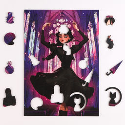 Пазл фигурный Девочка в чёрном платье - Puzzle фото 6