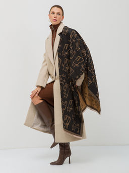 В составе шерсть и кашемир! теплый двусторонний палантин - Tantino фото 3