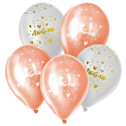Воздушный шар латексный 12" «Люблю», пастель, цвет розовый, белый, 15 шт.