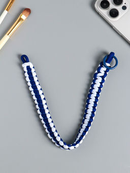 Цена за 2 шт. Брелок для ключей на карабине «Паракорд», шнур 0.5 см, сине-белый, на сумку, рюкзак, 14.5×1.8×0.8 см