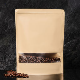 Цена за 100 шт. Пакет Zip - lock Крафт с прямоугольным окном,30×40×4 см