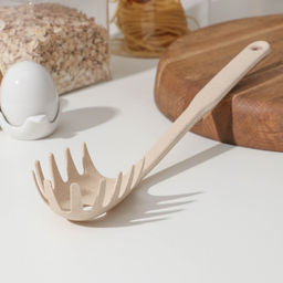 Ложка для спагетти Доляна Беж, 28 см, цвет бежевый  фото 2