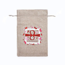 Цена за 5 шт. Мешок подарочный с термонаклейкой из холщи С 8 марта 20?30 см