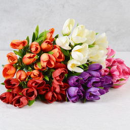 Цена за 10 шт. Цветок искусственный Букет тюльпанов 34 см 6 веток / NT596 /уп 600/ - Галеонтрейд фото 40