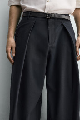 RELAXED FIT PLEATED TROUSERS - Zara фото 5