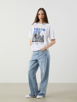 Wideleg Kad?n Jean Pantolon