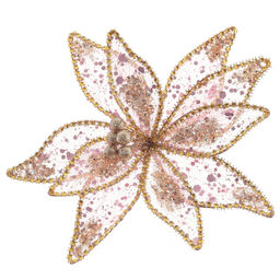 Цветок искусственный "Пуансеттия" (на клипсе), L24 W24 H12 см