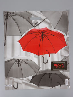 Цена за 25 шт. Пакет "Зонтики, полиэтиленовый с вырубной ручкой 50х60 см, 100 мкм