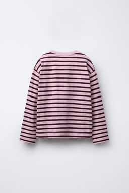 STRIPED T-SHIRT WITH HEART PATCH - Zara фото 2